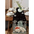 thumbnail image 4 of Ldtrchee Vintage Black Christmas Table Runner 60 Inches, Xmas Bear Tree Snowflake Bed Runner Dresser Scarves Tabletop for Indoor Outdoor Parties/Ceremony/Banquet, 13" x 60", 4 of 8