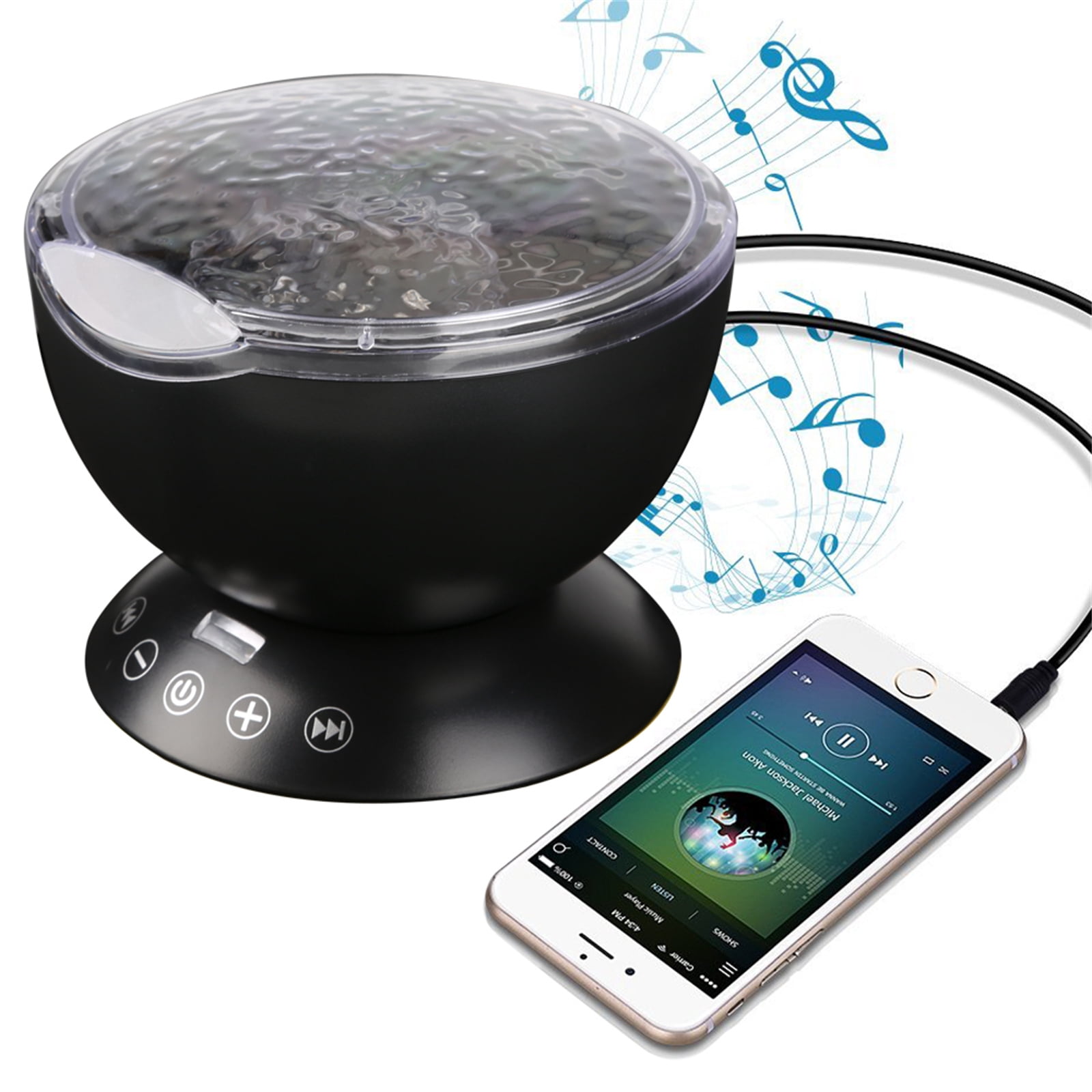 AGM Star Projector, LED Galaxy Projector, Night Light with Music Speaker for Kids Bedroom Decor, Black