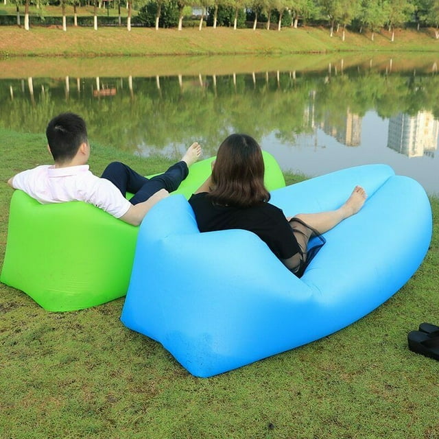 Air Chair Self Inflatable Without Pump,Beach,Park, Pool, Camping, Fishing Any Outdoor Activities-Blue