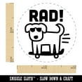 thumbnail image 2 of Rad Dog on a Skateboard Self-Inking Rubber Stamp Ink Stamper - Yellow Ink - Mini 1/2 Inch, 2 of 7