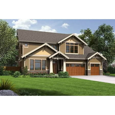 The House Designers: THD-4518 Builder-Ready Blueprints to Build a Luxury Traditional Craftsman House Plan with Crawl Space Foundation (5 Printed Sets)