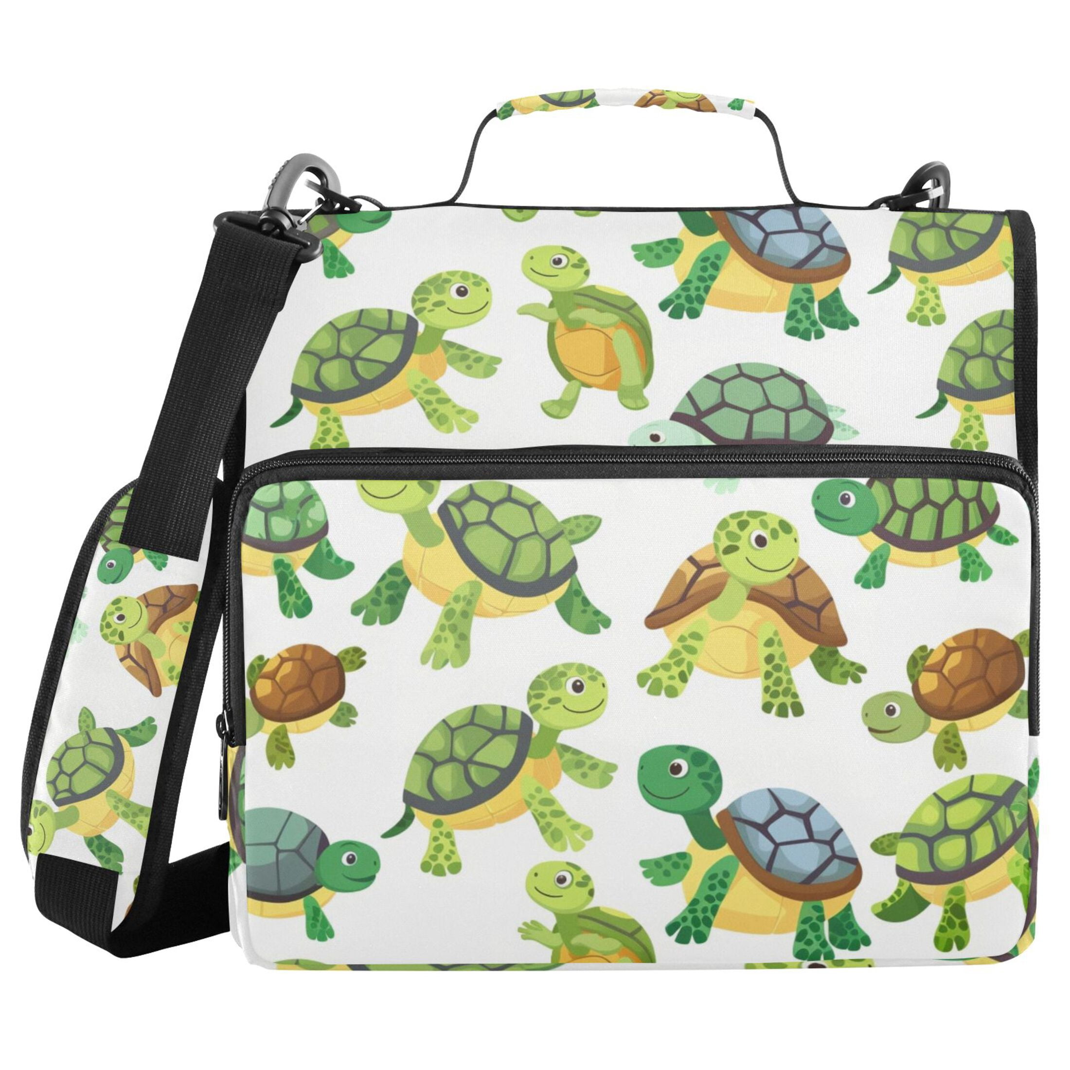 ALAZA Zipper Binder Cute Turtles 3 Ring Trapper Keeper File Folder