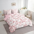 thumbnail image 3 of Manfei Teens Cartoon Baseball Twin Bedding Sets 7-Piece, Kawaii Stars Bowknot Bedding Comforter Set, Pink White Buffalo Reversible Sheet Sets, Breathable Home Decor, 3 of 7