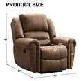 thumbnail image 3 of Bonzy Home Recliner Comfortable Arms and Back Single Reclining Chair Sofa for Living Room Bedroom, Brown, 3 of 7