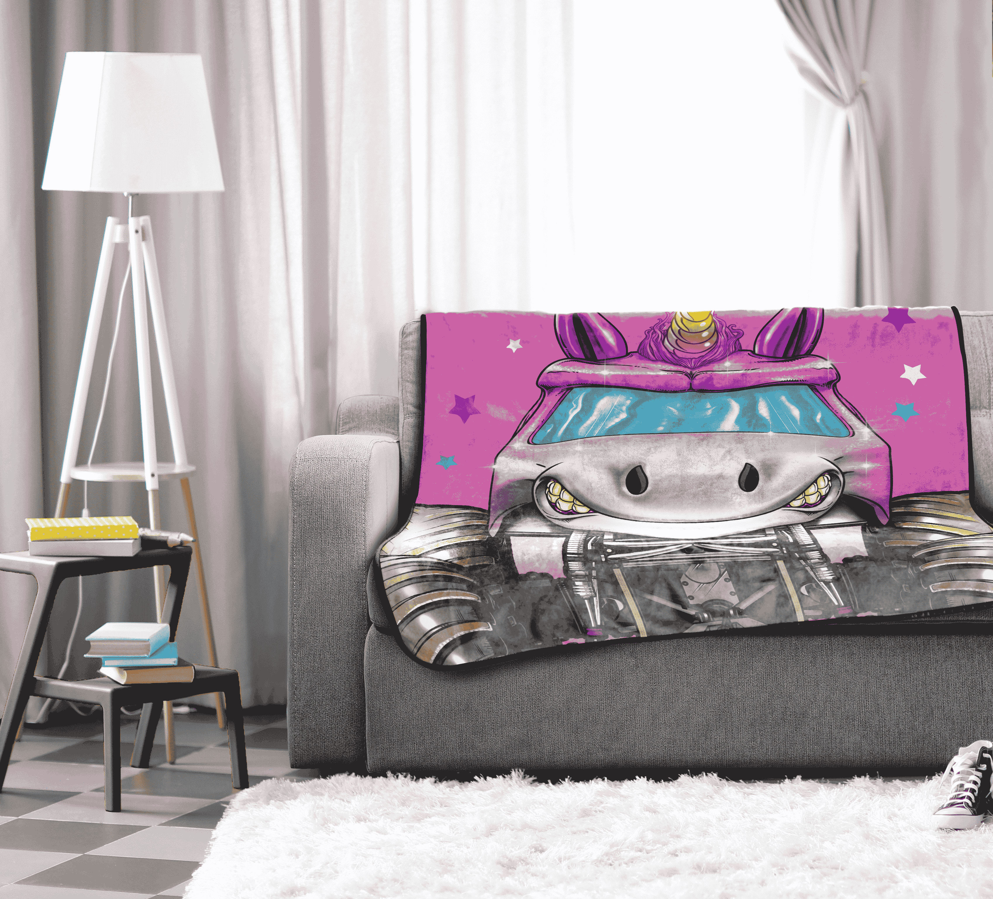 Monster Jam Sparkle Smash Throw, 46x60, Polyester Coral Fleece