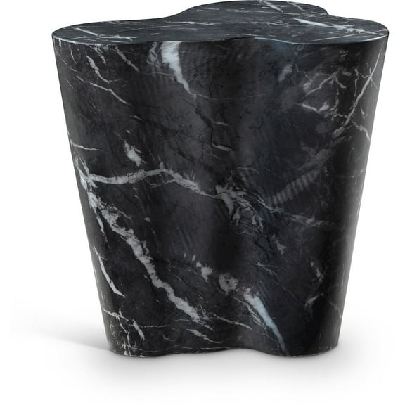 Meridian Furniture Monza Black Indoor/Outdoor Concrete Marble Finish End Table