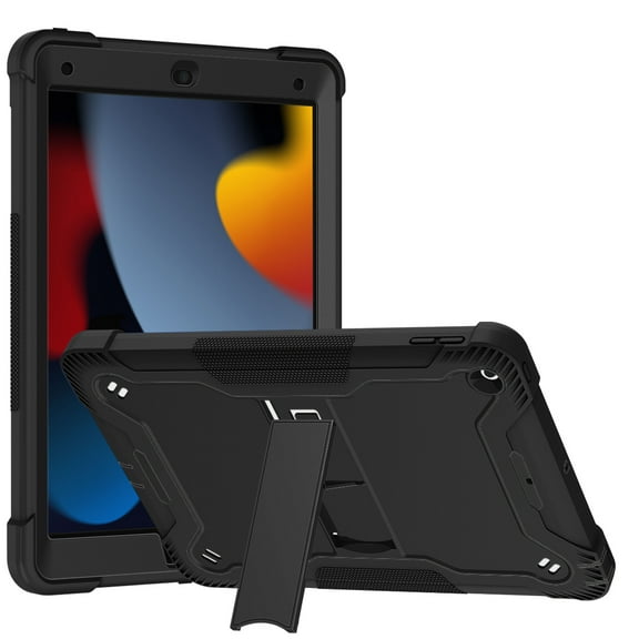 Case For Apple iPad 10th Gen 2022 Tough Tablet Strong with Kickstand Stand Hybrid Heavy Duty Armor High Impact Shockproof Tablet Cover [ Black ]