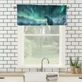 thumbnail image 3 of Bear Curtain Valances White Polar Bear on Ice Aurora Borealis Natural Landscape Window Treatment Valance Curtains for Bathroom 54 by 18 in, 1 Panel, 3 of 6
