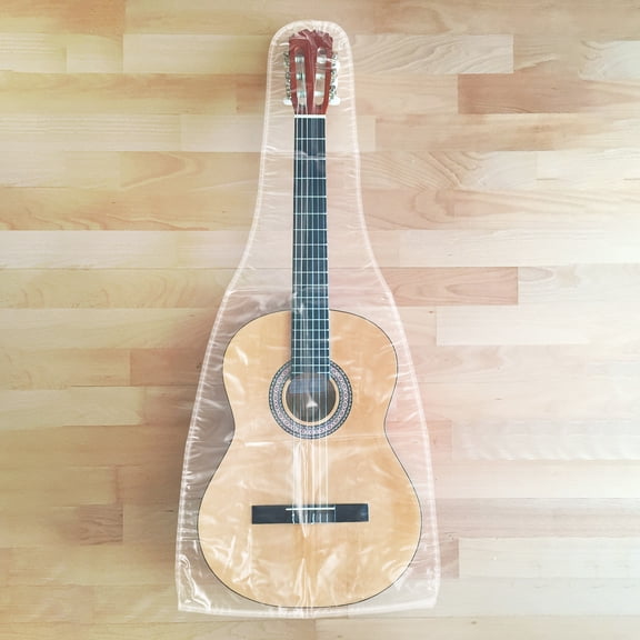 OUNONA Clear PVC Acoustic Guitar Dust Cover and Protective Case, Transparent Guitar Bag, 1 Set