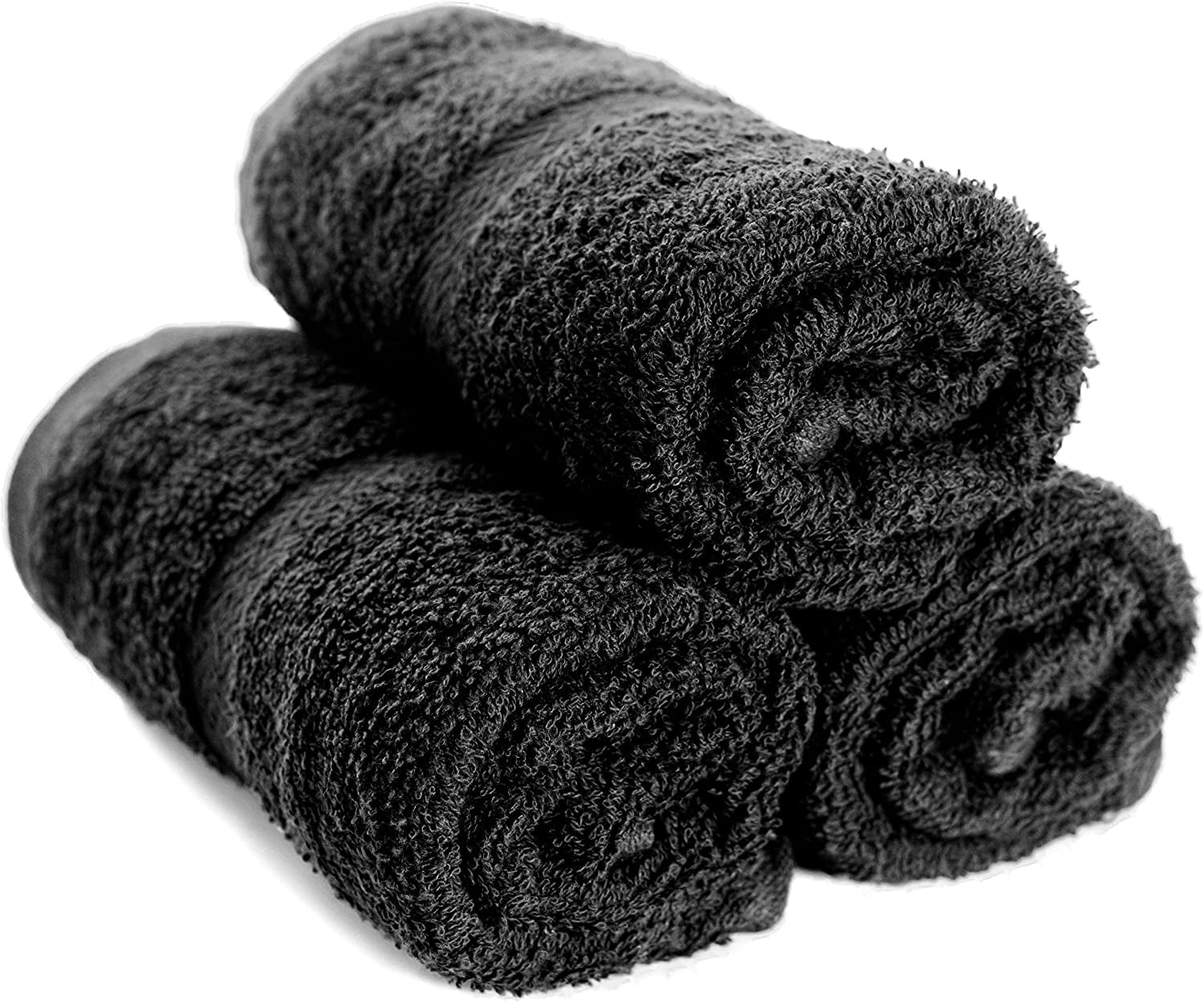 Simpli-Magic Hand Towels, Multipurpose Cotton Towels for Bathroom Use & More, 16" x 27", Black