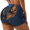 thumbnail image 1 of Fotbe Starry Night Charging Dinosaur Shorts Sin Costuras – Shorts Deportivos de Cintura Alta para Mujer, Elásticos para Gimnasio, Yoga, Running o Ciclismo-XX-Large, 1 of 8