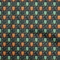 thumbnail image 1 of oneOone Silk Tabby Teal Blue Fabric Owl Quilting Supplies Print Sewing Fabric By The Yard 42 Inch Wide, 1 of 5