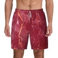 thumbnail image 2 of Goofa Abstract Red Marble Printed Men's Swim Trunks Board Shorts Quick Dry Mens Swimming Trunks with Compression Liner,Breathable Fit Hawaii Beach Shorts-Medium, 2 of 9