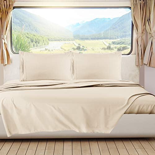 Clara Clark RV Queen Sheets 6 Piece RV Sheets Set Hotel Luxury