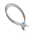 thumbnail image 1 of Manguera de agua potable de acero inoxidable (sin marca), 1 unidad, flexible, resistente, conector de manguera para grifo de agua caliente y fría, para fregadero de cocina, baño y hogar (60 cm), 1 of 5