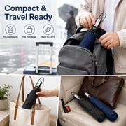 Windproof Travel Umbrella Compact Light Automatic Strong and Portable Wind Resistant, Small Folding Backpack Umbrella for Rain for Men and Women