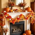 thumbnail image 4 of Fall Garland, Maple Leaf Autumn Garland 5.7Ft Artificial Hanging Leaves for Mantle Table Decorations for Home Front Door Outdoor Indoor Halloween Thanksgiving Fall Decor, 4 of 7