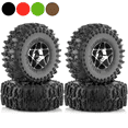 thumbnail image 2 of Juego de 4 Ruedas de Metal Beadlock de 63 mm y 1,0 Pulgadas para Coche RC Crawler TRX4M SCX24 AX24 FCX24 1/18 1/24, Piezas de Actualización Rojas, 2 of 5