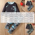 thumbnail image 4 of Quealent Boys Outfits Set Long Sleeve Dinosaur Print Top and Pant Fall Winter Funny Clothes (Blue, 3-4 Years), 4 of 9