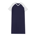 thumbnail image 6 of Bovxnpu Men's Nightshirt Short Sleeve Sleep Shirt Nightgown Short Sleeve Nightgown V Neck Raglan Sleepwear, 6 of 7