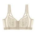 thumbnail image 5 of Arlun,Women's Full Figure Front Closure Bras Push up Wire-Free Jacquard Back Support Posture Bra No Underwire Soft Supportive Bralettes Plus Size Lightweight Comfy Thin Bra Beige 34, 5 of 5