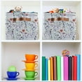 thumbnail image 6 of GZHJMY Vintage Flowers Foldable Canvas Storage Bin, Sturdy Fabric Storage Basket with Handles, Storage Cube Box for Organizing Shelf Nursery Toy Closet 2PCS#1047, 6 of 7