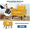 thumbnail image 6 of Modern Comfortable Fabric Armchair, Mid-Century Accent Single Sofa for Bedroom Living Room Club, Home Stylish Armchair with Rubber Wood Legs, Contemporary Upholstered Linen Sofa Chair, Yellow, 6 of 8