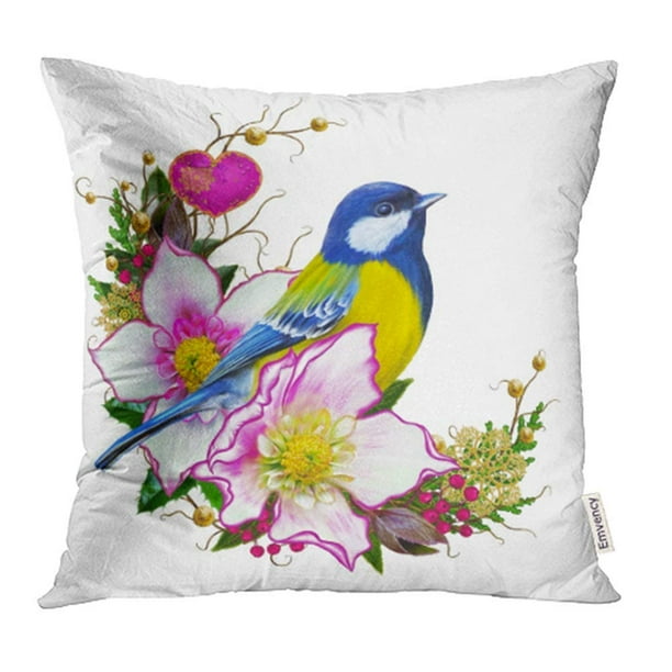 BSDHOME Bright Bird Tit Flower Hellebore Weaving from Twigs Gold