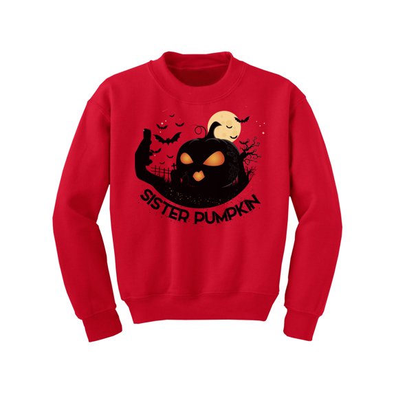 Awkward Styles Halloween Youth Sweatshirt Sister Girls Pumpkin Crewneck Tops for Kids