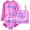 Mermaid Pink, variant on Girls 3-Piece Swimsuit Kids Bathing Suits Tankini Set Long Sleeve Rash Guard Swimwear for Girls 3-10Y