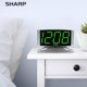 thumbnail image 5 of Sharp Home Reloj despertador digital LED - Base giratoria - Tomacorriente, operación simple, alarma, repetición, atenuador de brillo, pantalla de dígitos verdes grandes, caja plateada, 5 of 5