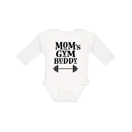 

Inktastic Mom s Gym Buddy Fitness Workout Gift Baby Boy or Baby Girl Long Sleeve Bodysuit