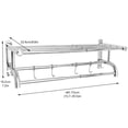 thumbnail image 2 of Retractable Towel Rack, Wall Mounted Storage Shelf with Hooks, Towel Rail Holder Bathroom Organizer 15.7x8.8x7.2in, 2 of 12