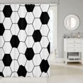 thumbnail image 2 of Manfei Sports Shower Curtain 72Wx72L, Soccer Bathroom Curtain, Black White 06, 2 of 5