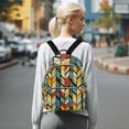 thumbnail image 7 of FORMRS Mini Backpack Purse for Women Quilted Travel Daypack Casual Shoulder Bag, Yellow Geometric, 7 of 7