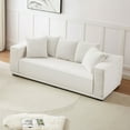 88.97 Inch Corduroy Sofa with 5 Toss Pillows, Comfy 3 Seater Leisure