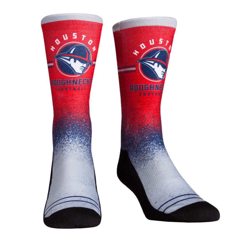 Rock Em Elite Xfl Houston Roughnecks Splatter Crew Socks Sm 6 85 5234