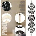thumbnail image 3 of 7 PCs Wooden Moon Phase Wall Hanging Boho Decor Witchy Wall Art Decor Set Rustic Vintage Room Decoration Engraved Flowers Cycle Aesthetic with Cotton Thread for Home Store 6.3x37.1 Inch, 3 of 7