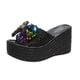 thumbnail image 2 of Sandalias Mujer Casual Peep Toe High Chunky Wedge Heels Shoes Lentejuelas Bow Slippers Wmkox8yii ytu4326, 2 of 9