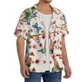 thumbnail image 4 of Disketp Men's Hawaiian Watercolor Floral With Butterflies Print Shirts Button Down Holiday Beach Shirts-4X-Large, 4 of 7