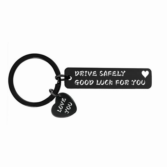 Drive Safe Keychain for Boyfriend Brother, Father,"GOOD LUCK FOR YOU " "LOVE YOU" 26-letter keychain,gifts for Boyfriend Brother, Father on birthday christmas valentines day, LOVE YOU