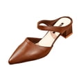 thumbnail image 2 of KEVCHE Womens Slingback Flats Pointed Toe, Closed Toe Elegant Mid-Heel Chunky Heel Sandals,Square Topline Slip On Dressy Flats for Office Work Date, 2 of 5