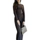 thumbnail image 3 of Conjunto de Dos Piezas para Mujer, Estilo Casual, Ideal para Estar en Casa. Incluye Top de Larga Ligeramente Corto y Pantalón de Pierna . Marrón - M, 3 of 9