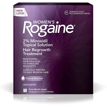3 Pack Women's Rogaine Hair Regrowth Treatment Unscented 3 Month Supply Each