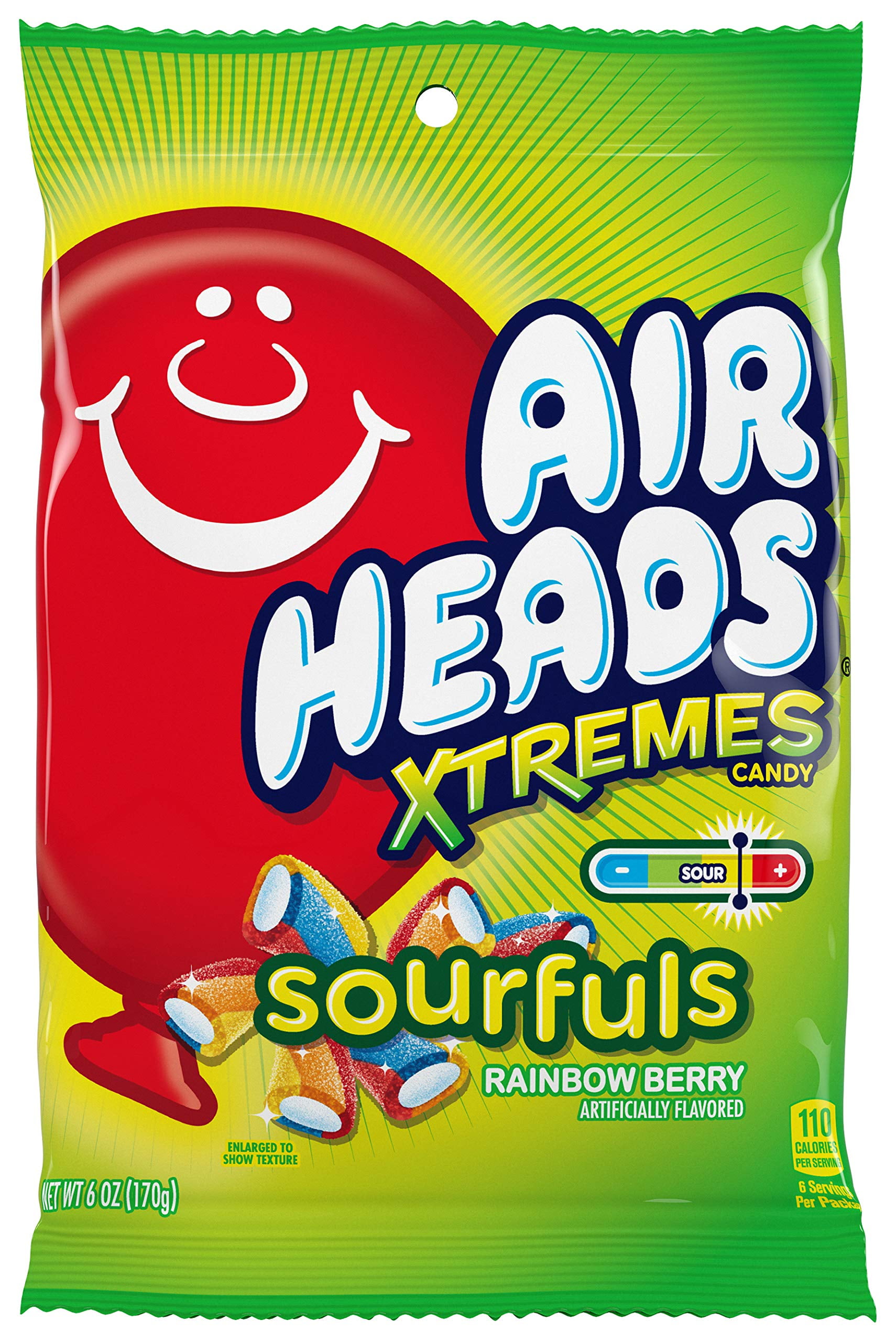 Airheads Candy, Xtremes Sourfuls AKF18 Bag, Rainbow Berry, Non Melting, Bulk Party Bag, 6 oz (Pack of 12)