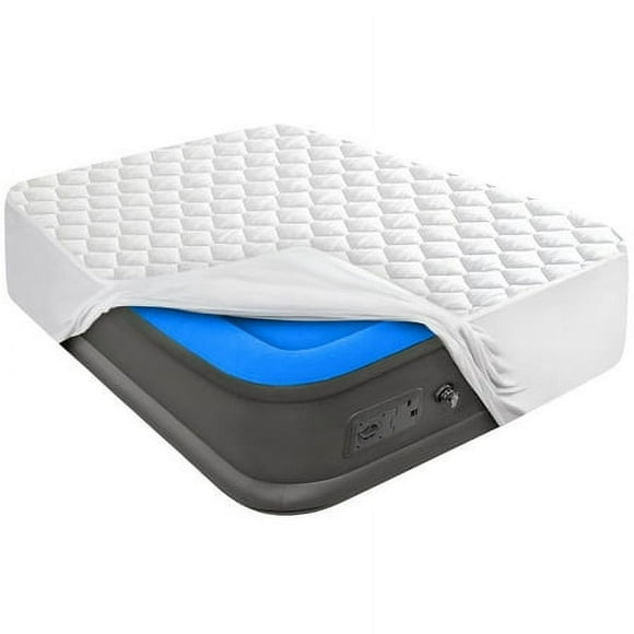 LVYSHOW Twin Size Air Mattress Pad Mattress Topper Quilted Air Mattress Cover Breathable and Noiseless Air Bed Mattress Protector with Deep Pocket Fits Up to 15-22 Inches