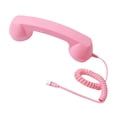 thumbnail image 2 of Teléfono retro vintage con micrófono y altavoz para llamadas móviles. rosa claro, 2 of 9