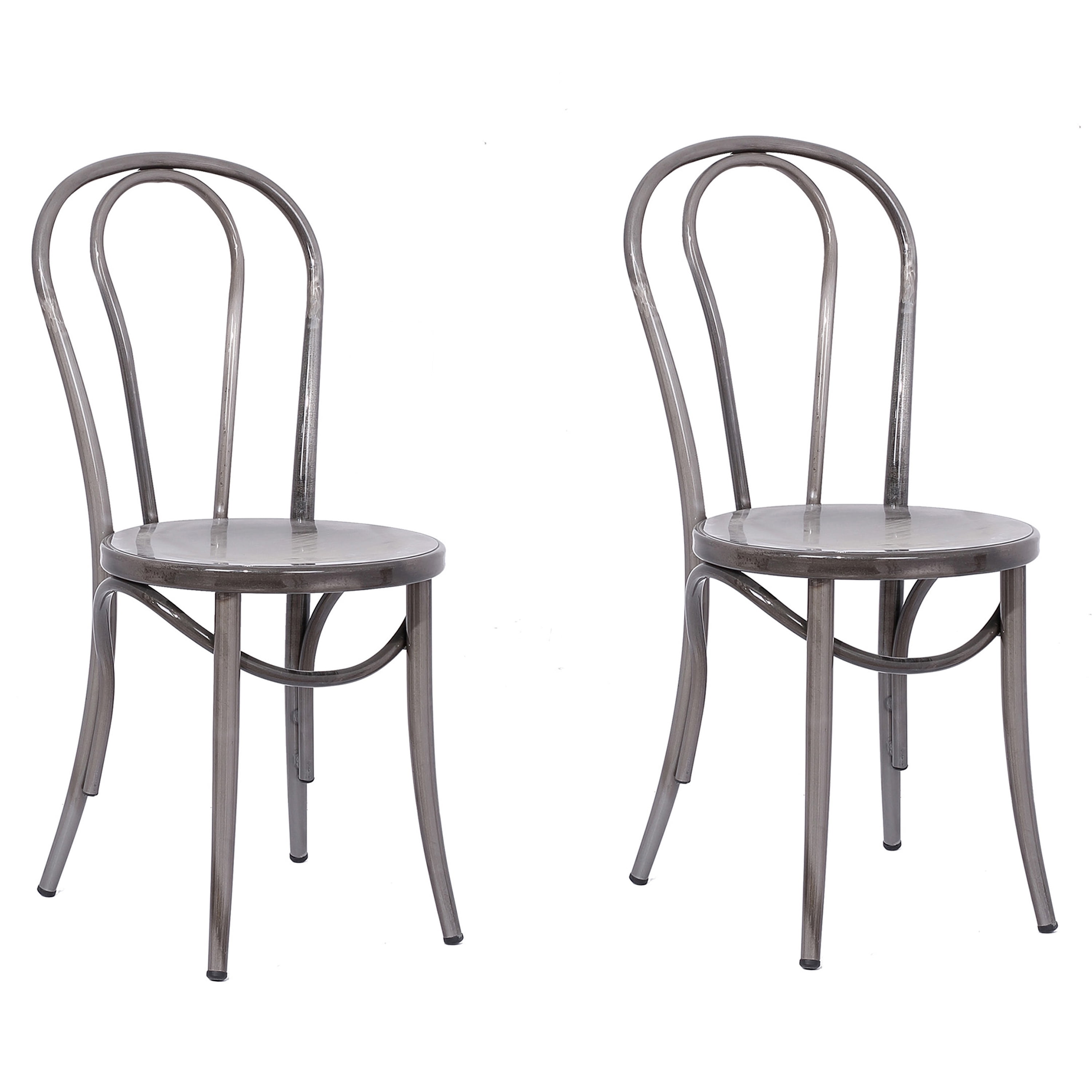Ellie Natural Metal Bistro Chairs Set of 2