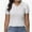 White, variant on Women's Summer Short Sleeve Shirt V-Neck Collar Pullover Tops Lightweight Knit Polo Shirt