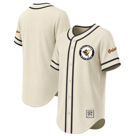Men's Stitches Natural Baltimore Orioles Throwback Fashion Jersey